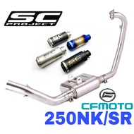 SCProject Exhaust CF Motor NK250/250SR Full System Tabung Muffler Carbon Fiber Ekzos Accessories Man