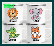 TRHNT Personalisierte Kasse Benutzerdefinerte Tier Mit ชื่อ Saft Cola Becher Niedlich Elefant Krokod