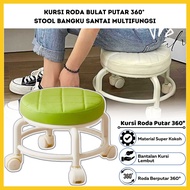 Kursi Roda Bulat Putar 360° / Bangku Anak Bundar Empuk / Sofa Mini Kamar Meja Rias Aesthetic Kokoh -
