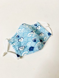 環保純棉日本布 成人兒童 二重紗布口罩 嬰兒級材質 可愛海浪貓咪