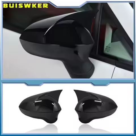 ABS Black Side Mirror Cover Rearview Caps For Seat Leon MK2 1P Ibiza MK4 6J Exeo 3R Car Accessories
