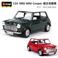 Bburago 1:24 1969 MINI Cooper 復古老爺車 綠色 紅色 GG22011 合金車 模型 預購 阿米格Amigo