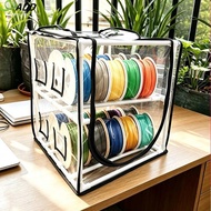 ADD 1 Set 2 Tiers Metal Filament Storage Rack With Trans Cover 3D Printer Filament Storage Box Holds