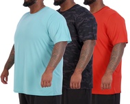3 Pack: Men’s Big & Tall Tech Stretch Long-Sleeve & Short-Sleeve Dry-Fit T-Shirt (3XT-5XT)