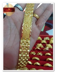 ใหม่ !! สร้อยข้อมือเลทลายมังกรชุปทองแท้ 24K  เคลือบแก้ว  น้ำหนัก 5 บาท