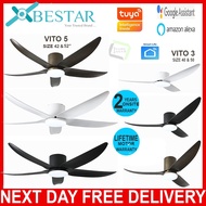 (LATEST HUGGER FAN) BESTAR VITO DC Smart Wifi Ceiling Fan - 40 42 50 52"  24W LED Light Dimmable Google Tuya Smart Life