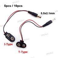 9V Battery Connector Power Clips DC male Jack Male 5.5mmx2.1mmAlligator Snap Adapter Wire Holder Cab
