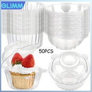 50Pcs Cupcake Dome Container Clear Mini Cake Burger Salad Muffin Holder Clamshell Packaging Box