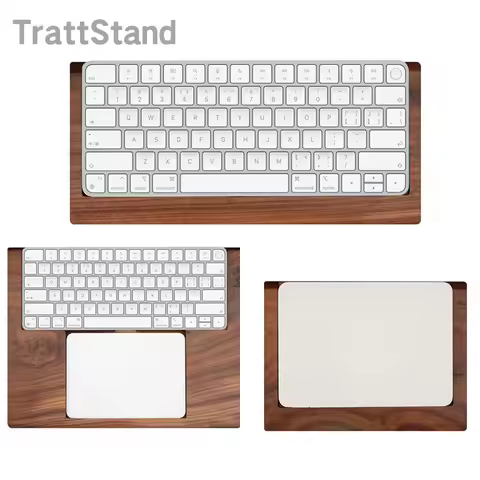 2 in 1 Walnut Solid Wooden Tray Palm Rest For Apple Magic Keyboard with Touch ID Magic Trackpad stan
