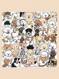 72 Piezas Lindas Pegatinas Decorativas De La Serie De Perros Para Carcasas De Teléfonos Móviles, Cuadernos, Computadoras Portátiles, Cascos, Monopatines, Pegatinas Creativas Impermeables