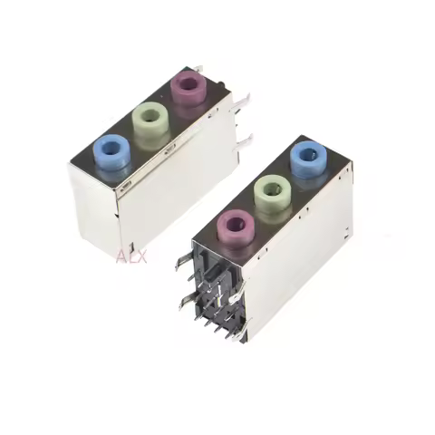 1Pcs PJ306E Headphone Jack 3.5mm 2P 3P red + green + Blue Desktop Computer Motherboard Audio Socket 