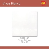 ROMAN KERAMIK 40x40 Vivaz Bianco / Keramik Lantai Roman Putih Polos