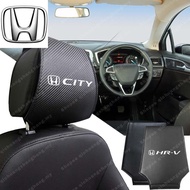 Car Seat Cover Headrest Pillow Carbon Fiber Pu Leather Neck Headrest Pillow Protector For Honda City Jazz Civic Accord Hrv Brv Crv Beat Freed Odyssey Vezel Car Interior Accessories