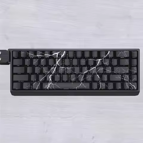 130 Keys Lightning Pattern PBT Keycaps Cherry Profile Transparent Side Printed Shine Through for Woo