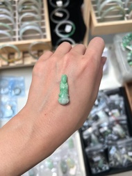 天然翡翠 緬甸 A玉 玉鐲 • 白底青觀音翡翠吊墜