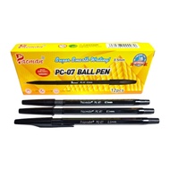 12Pcs Black Pen/ Ball Pen PC- 07 Pacman/ School Pen /ATK