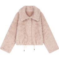 ELFSACK 2025 Winter New Arrivals Casual Elegant Fur Trim Winter Wool Blend Coat For Woman