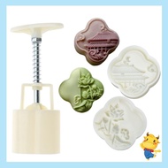 be&gt; Cookie Stamps Palaces Flower Shape Mooncake Mold Hand-Pressure Mooncake Makers