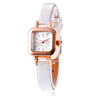 Jam Tangan Wanita ALBA Quartz Quadrato Strap Kecil Warna-Warni Elegan