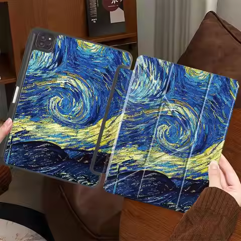 Van Gogh's Starry Night Fashion Tablet Case For iPad Pro 11th 10th 9th 8th 7th 12.9inch Air 4 5 M3 M