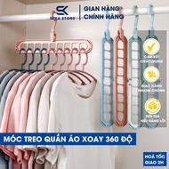 Combo of 5 Multifunctional 9-Hole Clothes Hangers to Save Cabinet Space