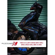 TEM 3 LỚP - Tem rời dán xe AB Air Blade đen 2016 đên 2019 đen mẫu cover chỉ xanh đẹp tem 3 lớp bền