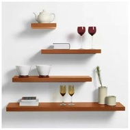KAYU Minimalist Wall Shelf[P40cm xL10cmxT2cm] Wooden Book Paste Cosmetics Bathroom Multipurpose Kitchen