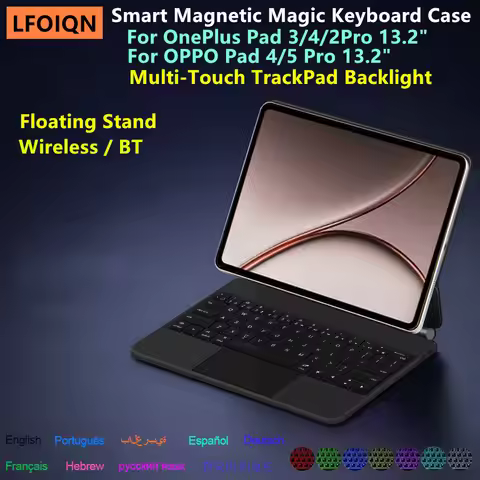 LFOIQN Magic Keyboard Folio for OnePlus Pad 4 Case 13.2" 2026 OPPO Pad 5 Pro 4Pro Funda OnePlus Pad 