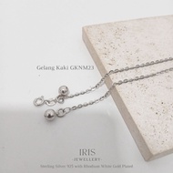 [Iris Jewellery] - GKNM23 Anklet - 925 Sterling Silver 18K White Gold Plated