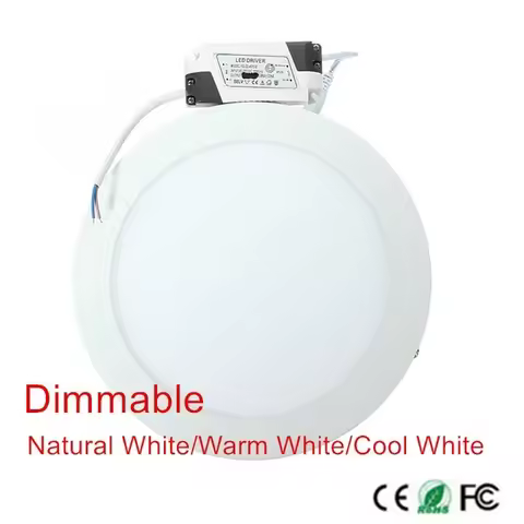 Ultra Thin Dimmable Led Panel Downlight 3w 4w 6w 9w 12w 15w 25w Round LED Ceiling Recessed Light AC1