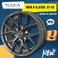 ล้อแม็กขอบ 18x8.0 6รูx139.7 ET+35  ยี่ห้อ NAYA รุ่น ALPHA-P6 (D1673A) สีดำด้านทั้งวง🔥(ราคาต่อ1วง)🔥 ❗ขายยกชุด4วง❗ ไม่ขายแยก งานสวยหรู ราคาพิเศษ มีจำนวนจำกัด