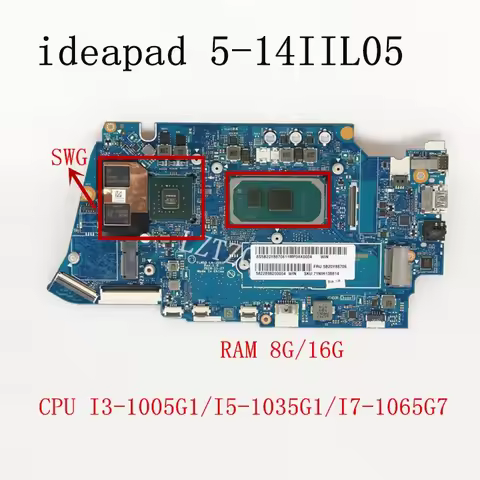 LA-J551P For Lenovo ideapad 5-14IIL05 Laptop Motherboard CPU I3 I5 I7-10th Gen RAM 8G/16G 100% Teste