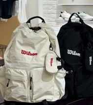 外國預訂 2色選 wilson 刺繡logo 口袋款 網球拍背包