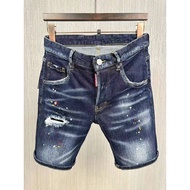 Dsquared2 Denim Shorts Washable Black Embroidered chapter Fashion Urban Mens Shorts