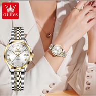 OLEVS 6702 Simple Trendy Calendar Mechanical Watch Calendar Steel Band Ladies Watch (Original Watch 