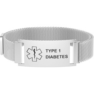 Medical Alert Bracelet for Women Men, Medical Alert ID Adjustable Wristband for Diabetic D.N.R Pacem