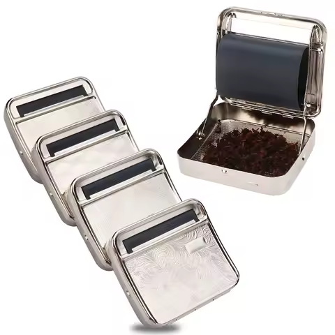 Manual Rolling Machine Portable Metal Cigarette Storage Box for 70/78/110MM Roll Paper Roller Wrappi