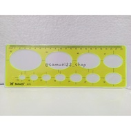 BUTTERFLY 2070 Oval Screen Printed Ellipse Ruler