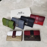 COACH CC059金屬馬微標按扣手拿中號錢包 銀包 女款 綠色