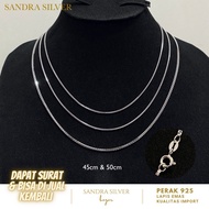 Italy santa necklace 925 silver Donut Lock White Gold Plated - 925 silver necklace