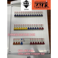 ⚡️SHOCKING SALE⚡️ THREE PHASE DB BOX FULL SET 45 WAY FREE 16MM SIRIM WAYAR MAIN SUIS ELCB MCB ELECTR
