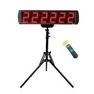 GANXIN Portable 5'' High 6 Digits LED Race Clock with Tripod for Running Events, Countdown/up Digita