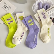 Smiley Socks Women Mid-tube Socks Thin Socks Women Couple Socks