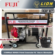 FUJI 5500Watt/5.5KW Petrol GENERATOR FG6500 with HONDA GX390 Engine & Sincro Alternator ITALY - 6 Mo