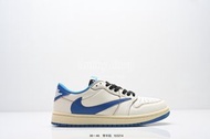 全新帶盒🌸Nike Air Jordan 1 Low 米白藍 舒適百搭休閒鞋 倒勾 復古低幫運動鞋