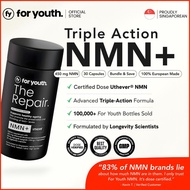 Triple-action NMN+ | For Youth The Repair | 450mg NMN + Apigenin + Pterostilbene Supplement | NAD+ B