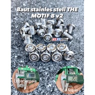 Custom stainless steel lathe bolts M8 thread 12 2cm 2.5 cm 3 cm 3.5 cm 4 cm 5 cm motif B v2