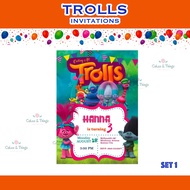 Trolls Invitation Card Customized 4R