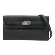 黑色 Epsom牛皮 Kelly To Go Wallet 肩背包 K刻 銀扣【HERMES 愛馬仕】