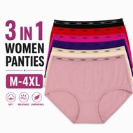 3 Pcs XB Women Underwear Panties (Size M~4XL) /Seluar Dalam Perempuan Size / 女装三角内裤